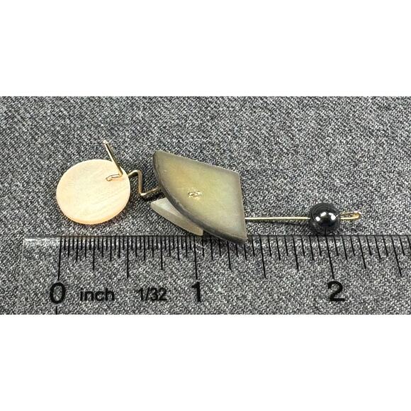 Vintage Artisan Made Abstract Post Modern Mixed Metal Earrings - Picture 6 of 6